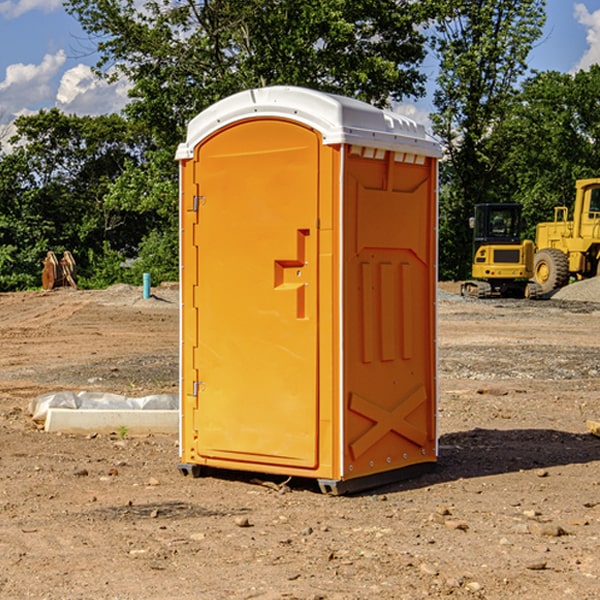 how often are the portable restrooms cleaned and serviced during a rental period in Crocker MO